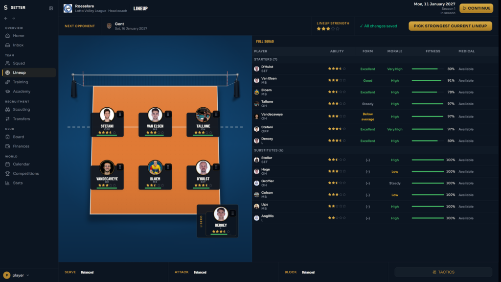 setter 27 lineup